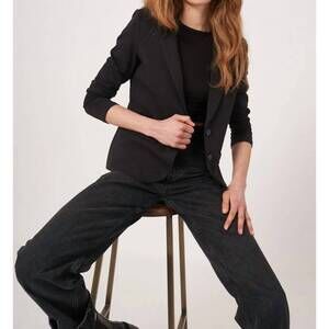 NEW REPEAT CASHMERE women's lightweight blazer in black
